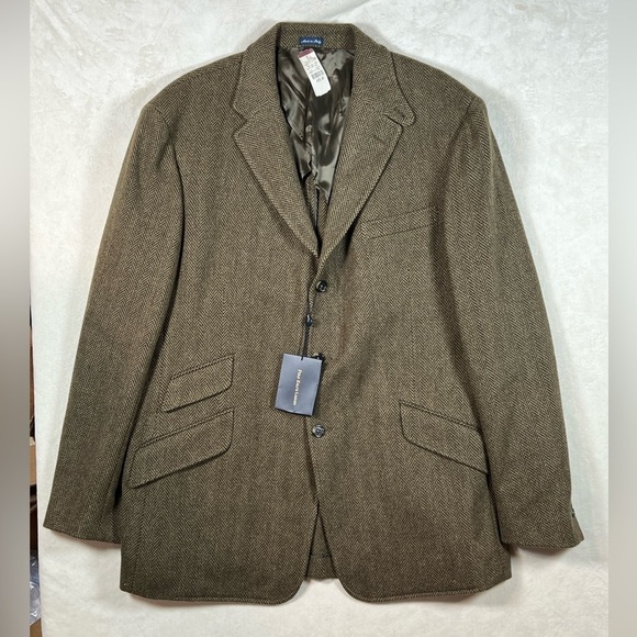 NWT NOS Polo Ralph Lauren XL Made in Italy Harris Tweed 100% Wool Sports Coat - Picture 1 of 15